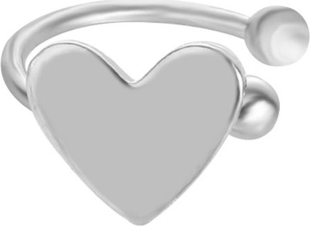 Ohrringe, exquisite, nicht durchbohrte Legierung, Herz, Stern, Dreieck, Mond, Damen-Ohrmanschettenclip für Party-Silbernes Herz#