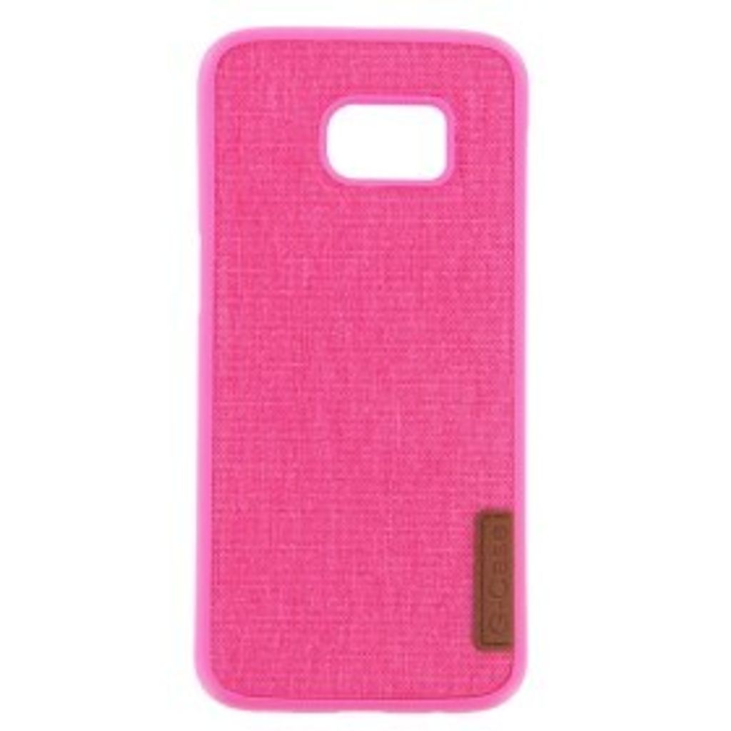 Textile Silikonhülle für Samsung S7 Edge Pink Schutz Handy Tasche