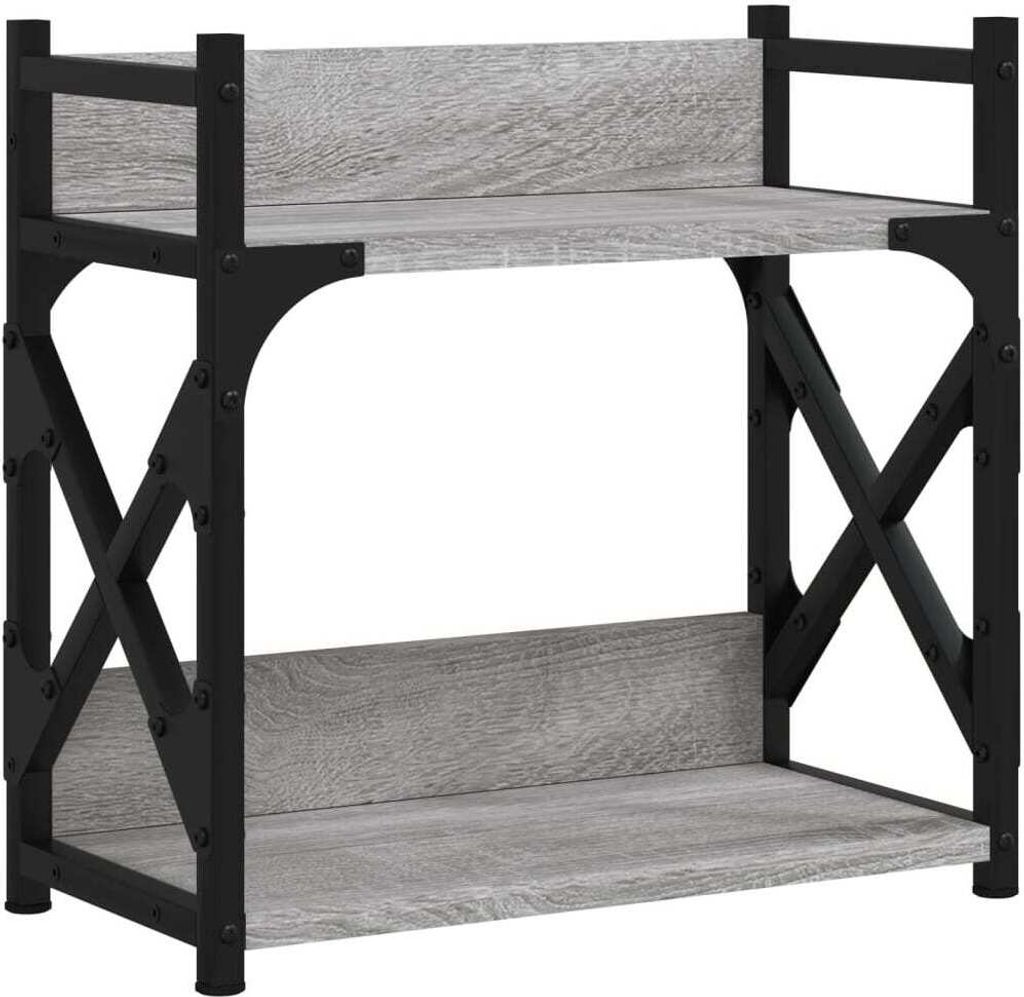 Druckerständer 2 Ablagen Grau Sonoma 40x20x40 cm Holzwerkstoff