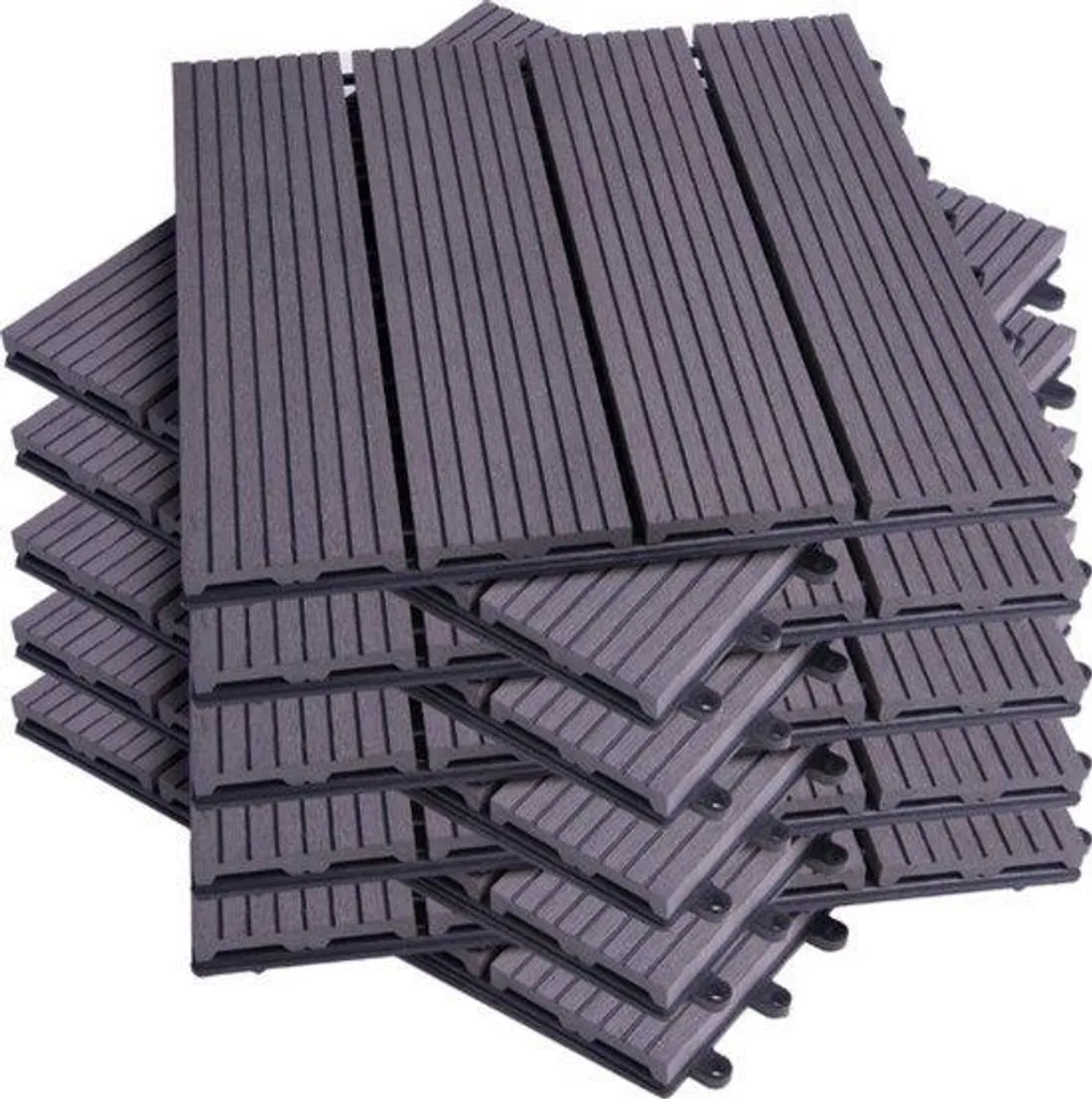 Pavés extérieurs 30x30 cm gris foncé robustes avec finition granité