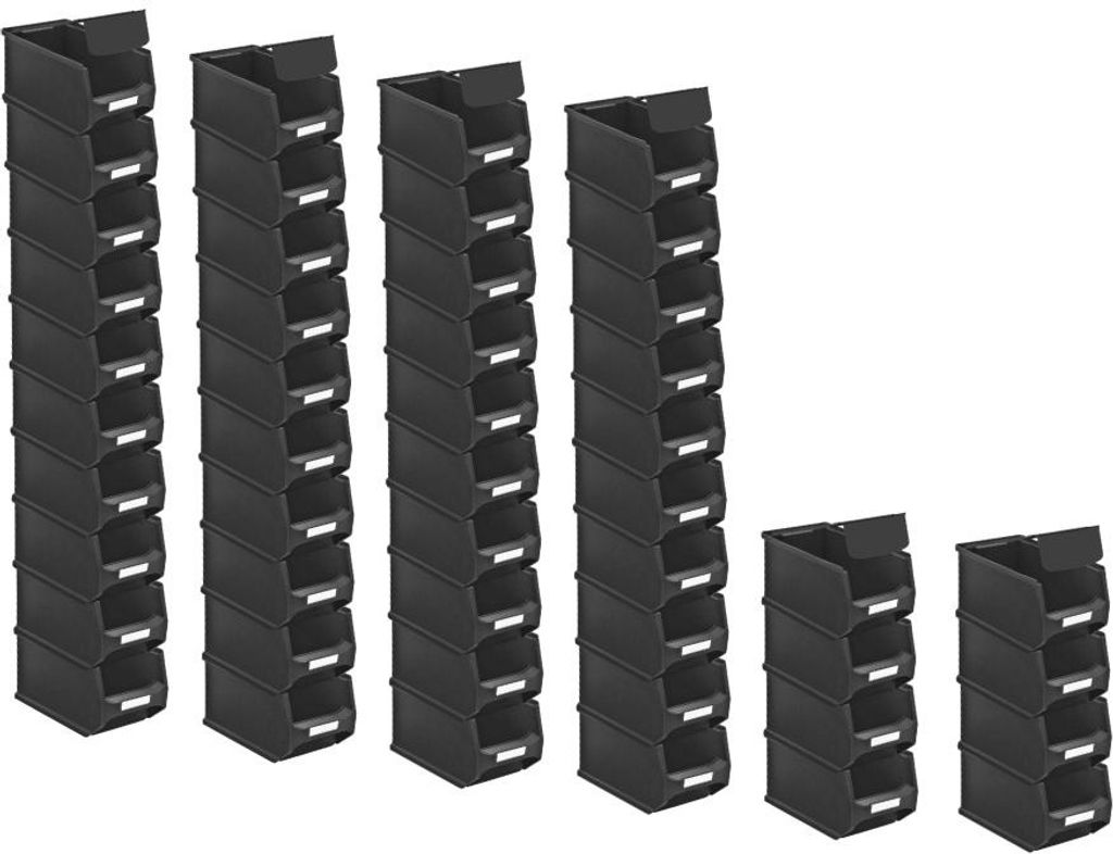 SuperSparSet 48x Leitfähige Sichtlagerbox 3.0 mit Abdeckung | HxBxT 12,5x14,5x23,5cm | 2,8 Liter | ESD, Sichtlagerbehälter, Sichtlagerkasten, Sic...