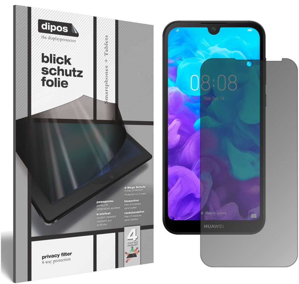 Blickschutzfolie für Huawei Y5 (2019) matt Schutzfolie Folie Display Schutz dipos