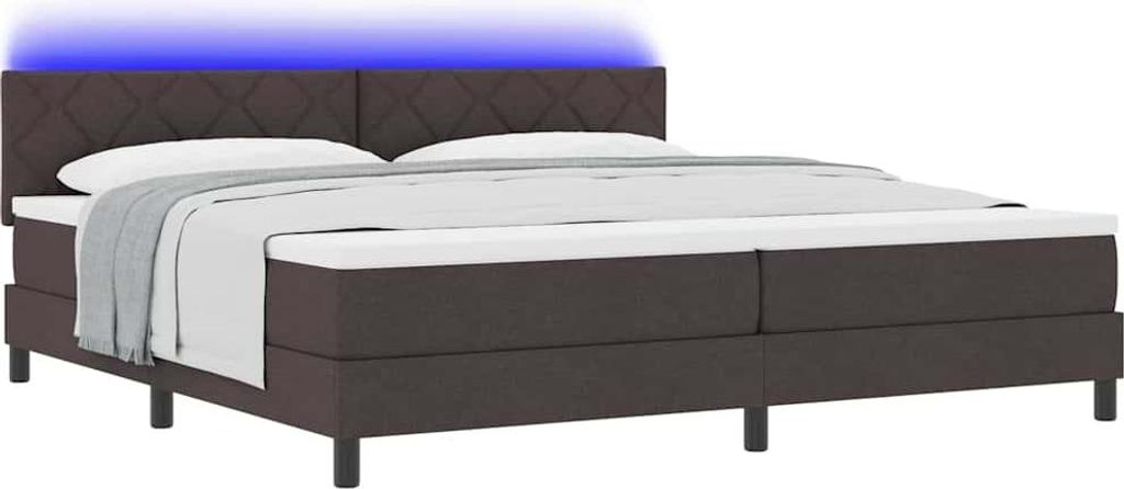 Boxspringbett mit Matratze Dunkelbraun 200 x 200 cm Stoff