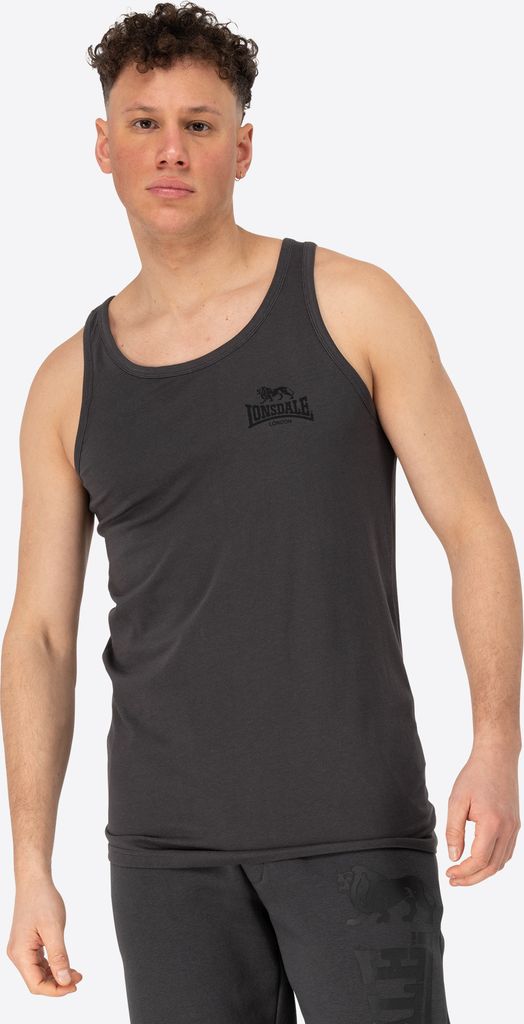 Herren Singlet schmale Passform DOLTON Anthracite/Black XL Lonsdale