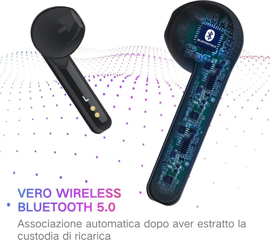 Cuffie Bluetooth Senza Fili Nere - Display LED e Touch Control - 4
