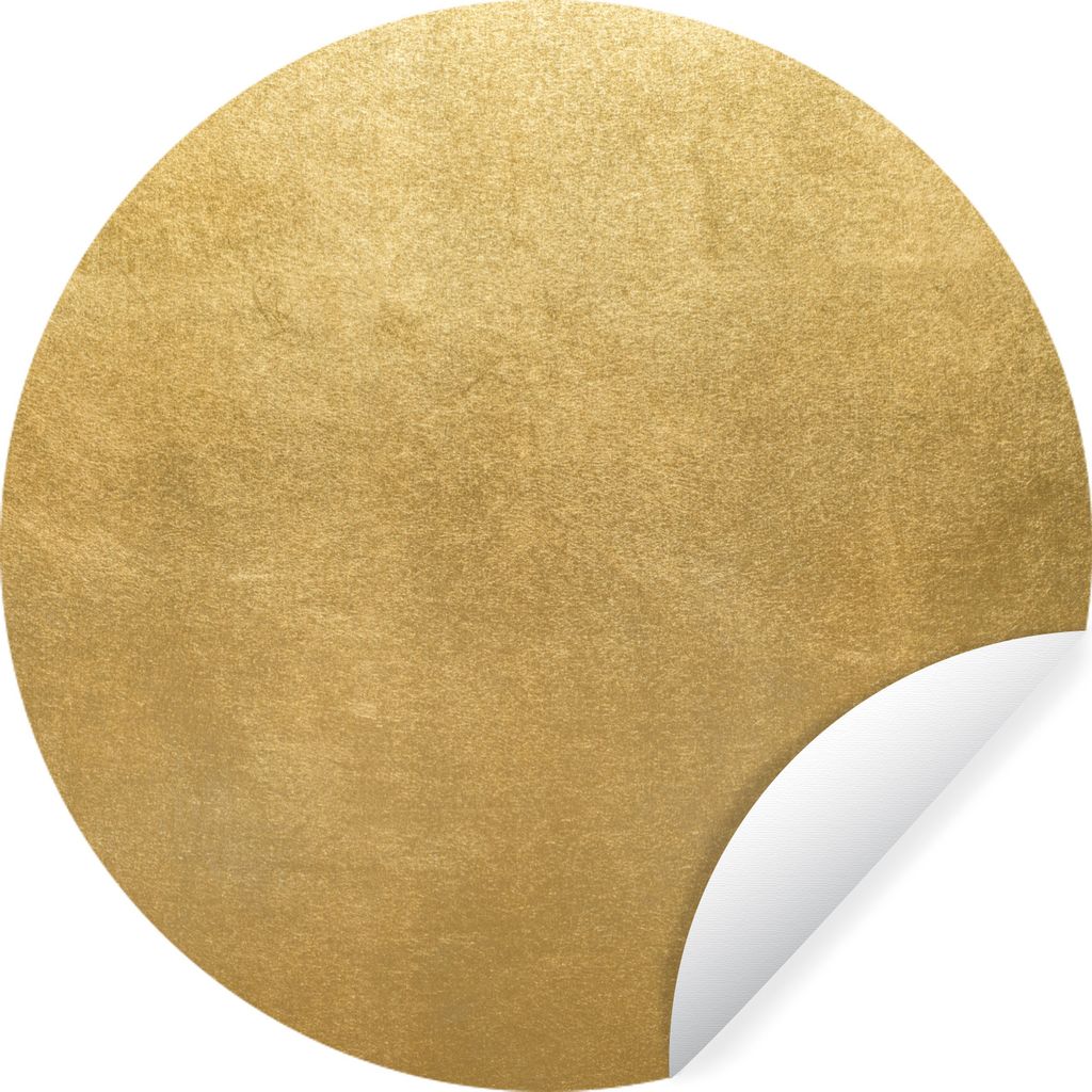 MuchoWow Runde Wandtattoo - Wandsticker Tapete Aufkleber Goldener Hintergrund Ø 50 cm Selbstklebend und Repositionierbar - Wandaufkleber - Kreis...