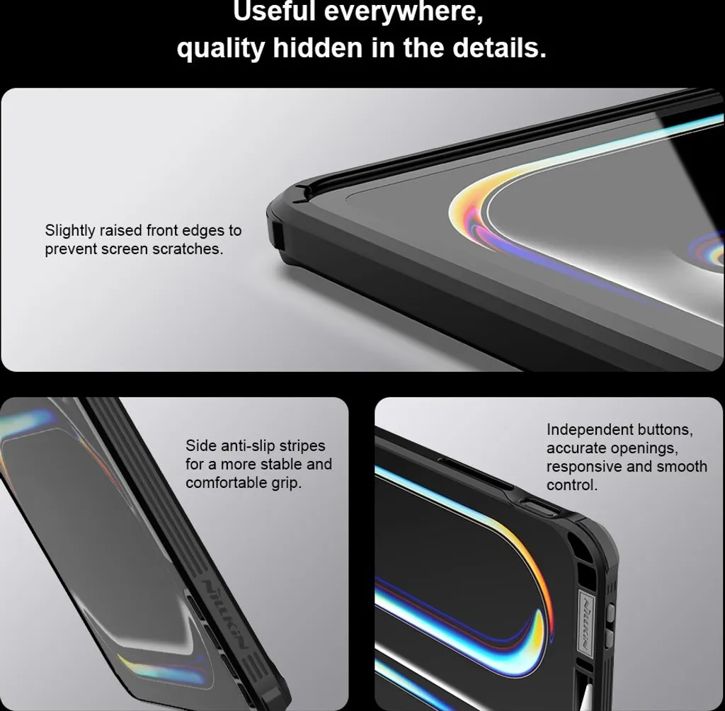 Coque iPad Pro 13 2024 Nillkin CamShield Pad avec Cache Caméra Noir - 2