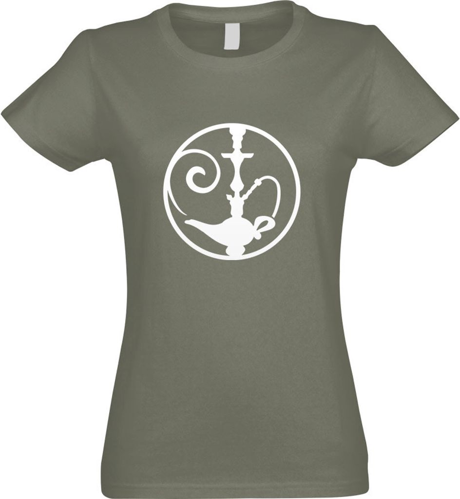 Kiwistar - T-Shirt tailliert - Damen - Olive - Wunderlampe - mit Motiv Bedruckt - Funshirt Design - Sport - Freizeit - Damen - M