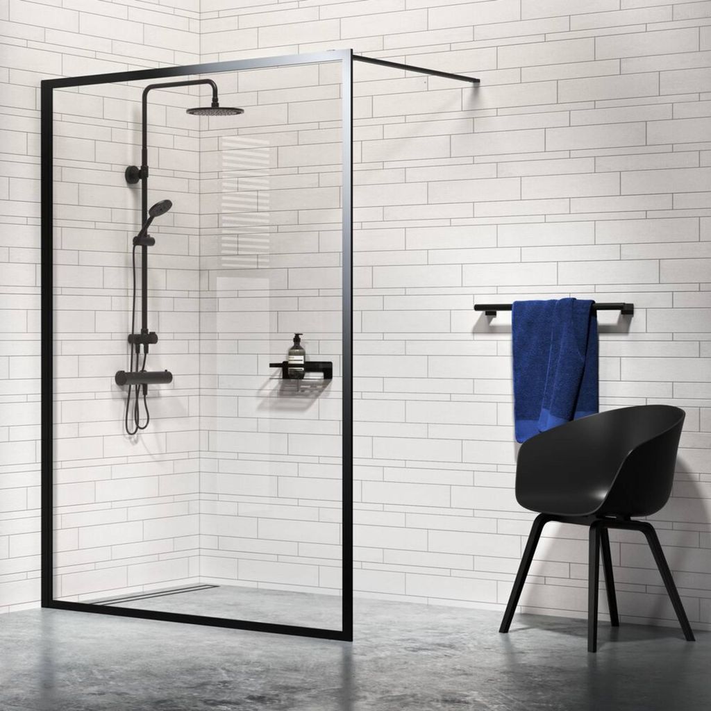 Sealskin Contour begehbare Dusche inkl. Antikalk 140x200cm matt schwarz