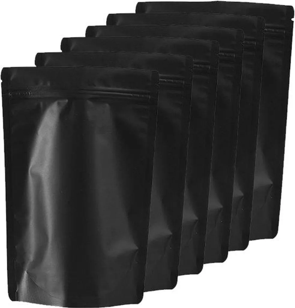 Pochettes de Rangement Noires 16x24 cm avec Zip et Intérieur Aluminium
