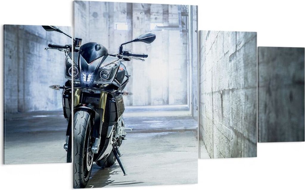 Bild auf Leinwand - Leinwandbild - Motorrad retro klassisch - 160x90cm - Wand Bild - Wanddeko - Leinwanddruck - Bilder - Kunstdruck - Wanddekoratio...