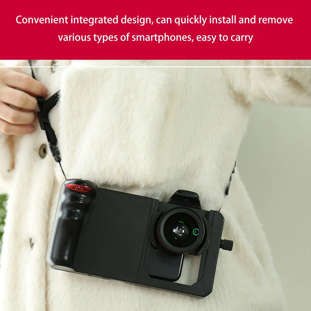 Support smartphone pour vlog avec objectif macro et commande Bluetooth