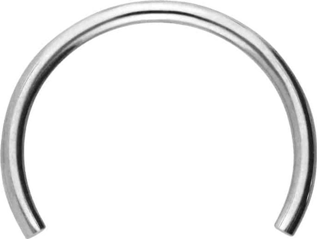 Ohrpiercing, Nasenpiercing, Septum Piercing Titan Hufeisenring mit Innengewinde ohne Kugeln Silber Innendurchmesser: 12mm + Stabstärke: 1,2mm