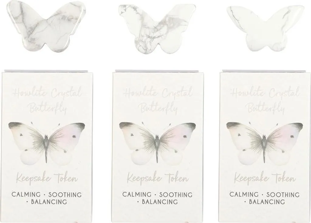 Something Different SD10742 - Pack 12 Souvenirs Papillon Howlite Blanc