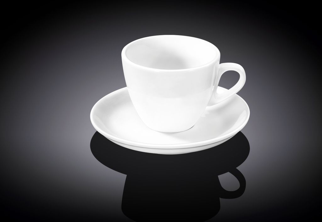 Filiżanka do espresso Wilmax z spodkiem, 75 ml, biała Zdjęcie produktu 