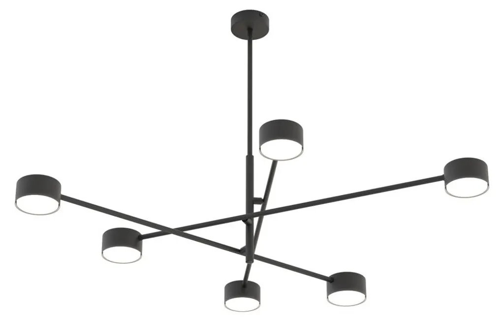 Suspension NATSU noire 6xGX53 Emibig - Lustre design métal 56x84x80 cm