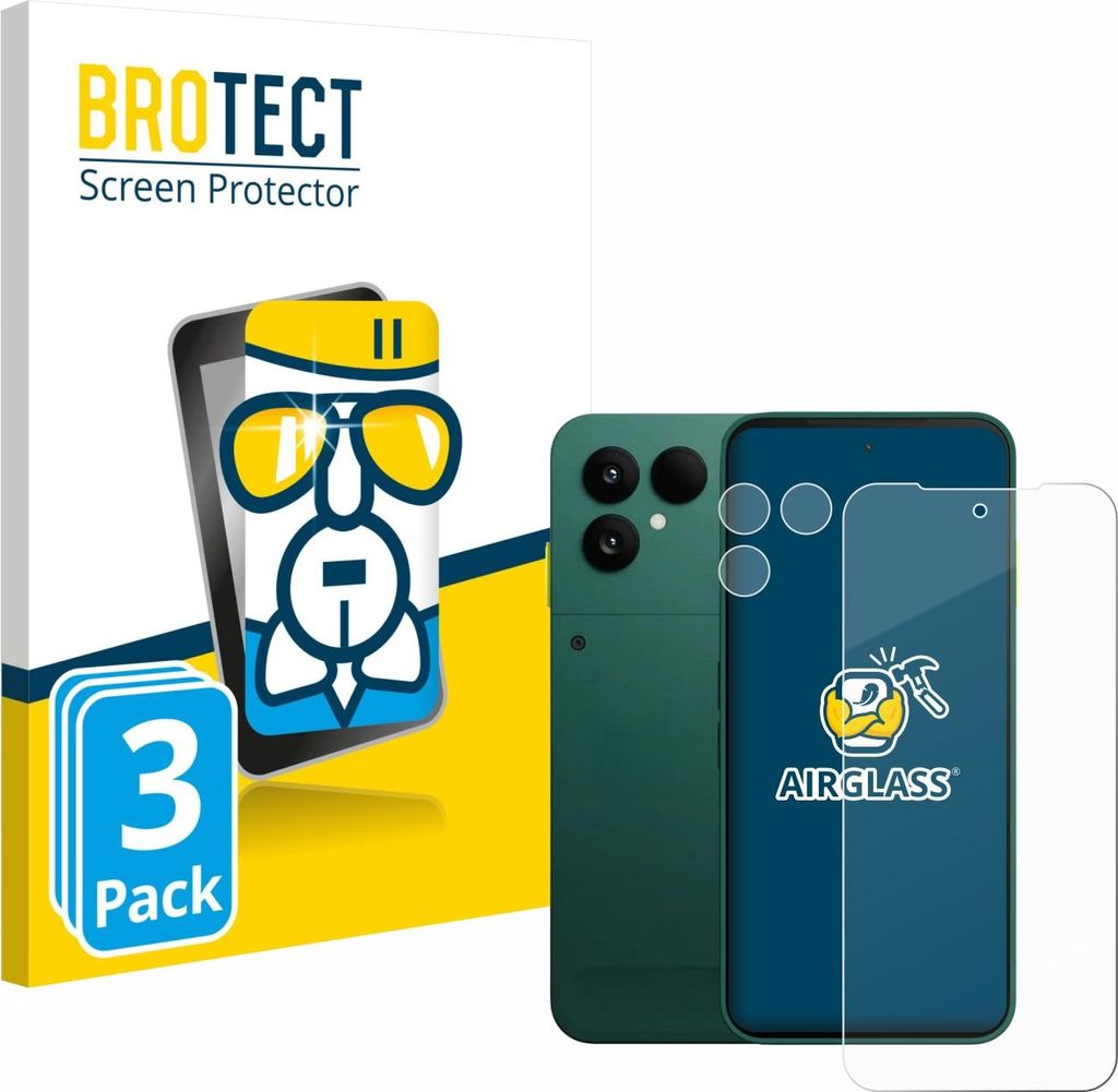 3x BROTECT Schutzglas für Fairphone 6 (Display+Kamera) Schutzfolie Panzer Folie Glas Display Schutz klar