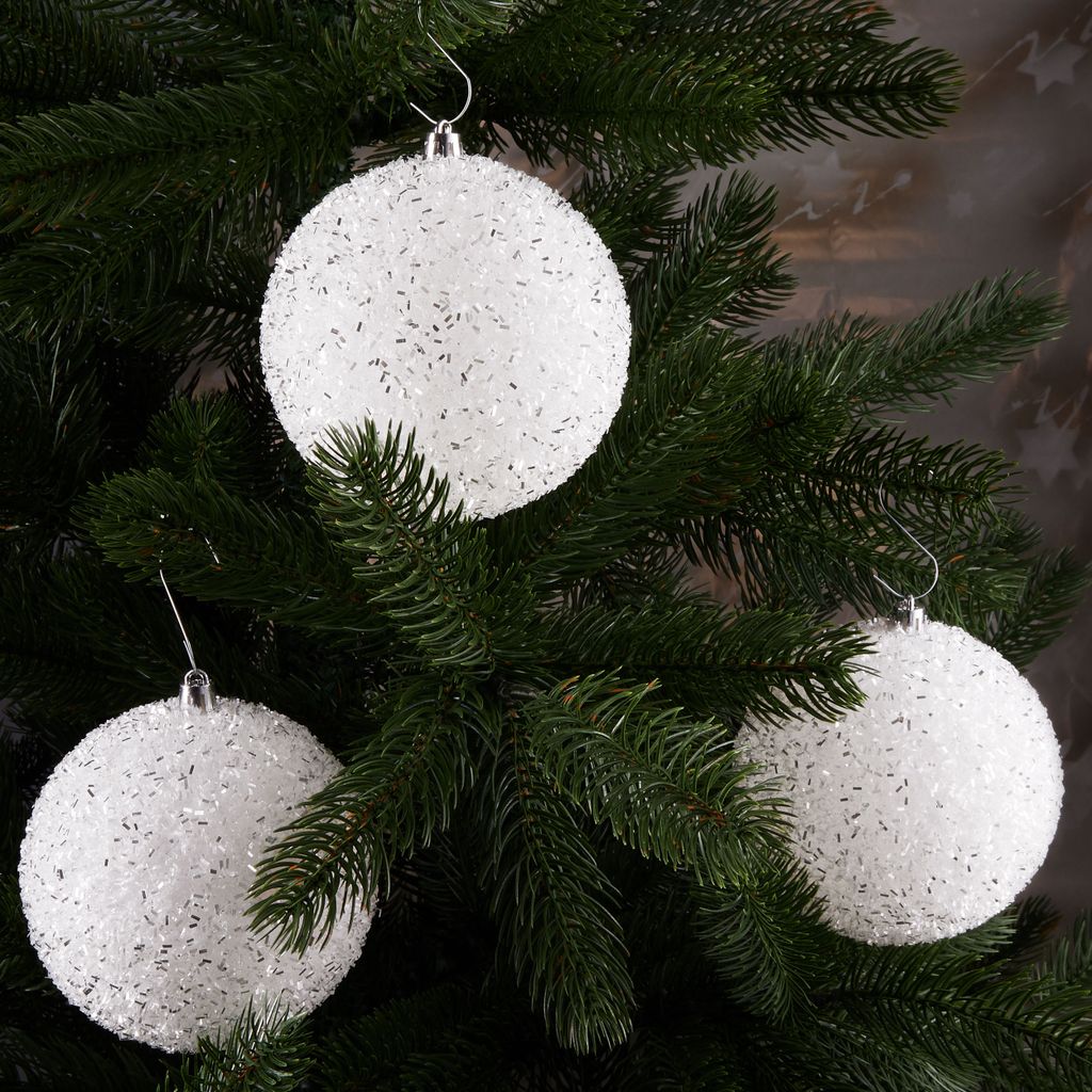 BRUBAKER Glitzer Weihnachtskugeln - 4er Set große Glitter Produktbild 3