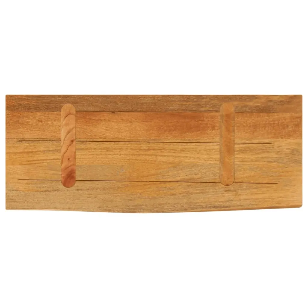 The Living Store Piano del tavolo con bordo ad albero 80x40x2,5 cm in legno massiccio di mango - 6