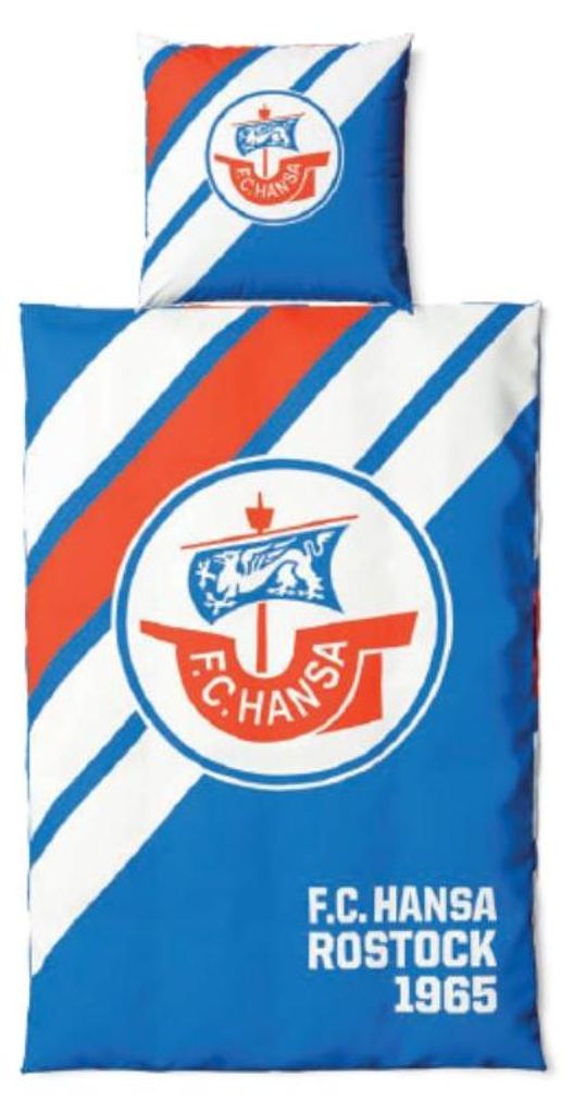 Hansa Rostock Retro Bettwäsche Streifen