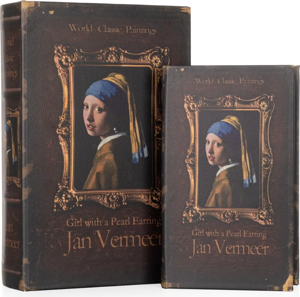 Déco Bureau Art Vintage Boîte Livre Secret Vermeer Rangement Salon 2u
