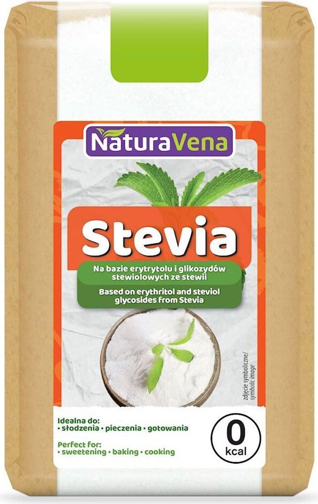 STEVIA (NA BAZIE ERYTRYTOLU I GLIKOZYDÓW STEWIOLOWYCH ZE STEWII) 500 g - NATURAVENA