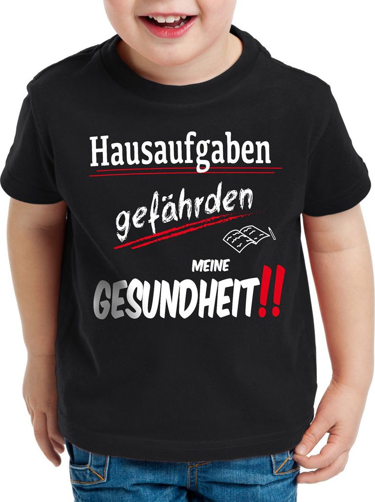 BaumwolleCloud Hausaufgaben gefährden meine Gesundheit!! Kinder T-Shirt Sprüche Gag Fun