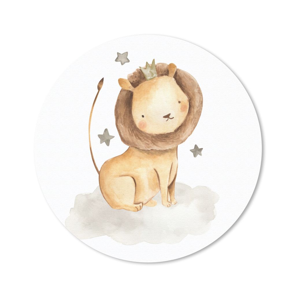 MuchoWow Mauspad Mousepad Löwe - Krone - Sterne 40x40 cm - Mousepads - Maus Mat - Pad - Mausunterlage - Schreibtisch Accessoires
