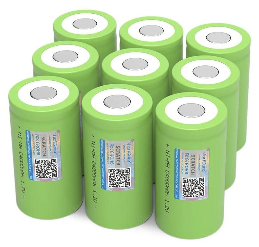 Wiederaufladbare C Batterien - Ni-MH C4000 1,2V Größe C 26500 - 4000mAh Akkus - Für Spielzeug Fernbedienung Boiler - 10er Pack