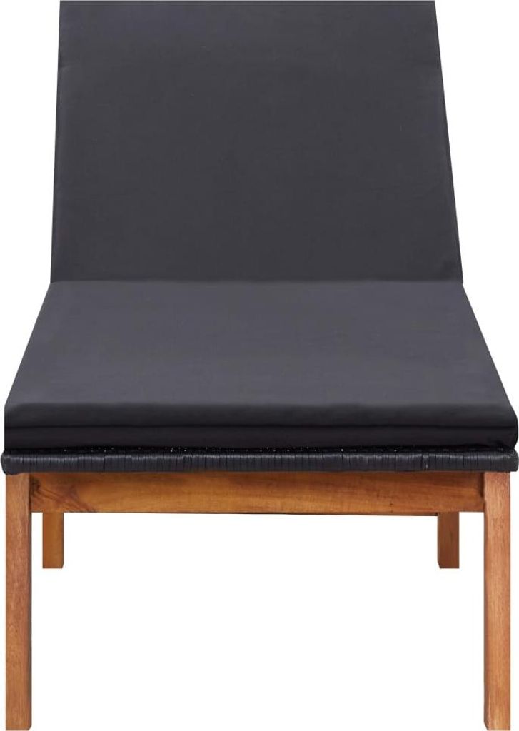 vidaXL Sonnenliege mit Auflage Poly Rattan und Massivholz Akazie