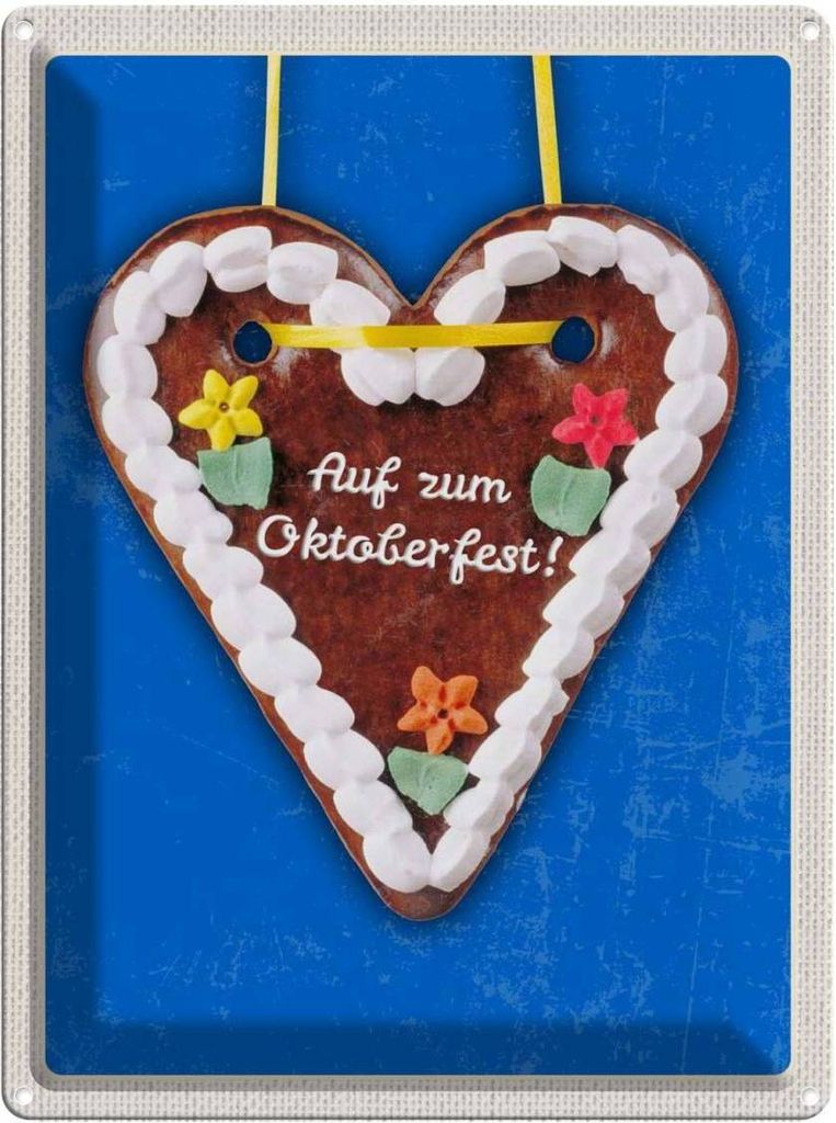 vianmo Blechschild 40x30 cm München Lebkuchen Herz Deutschland Feiern Party