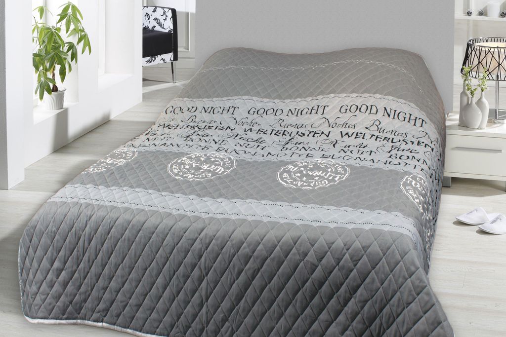 Tagesdecke Wohndecke 220x240 cm Grau Good Night Produktbild 