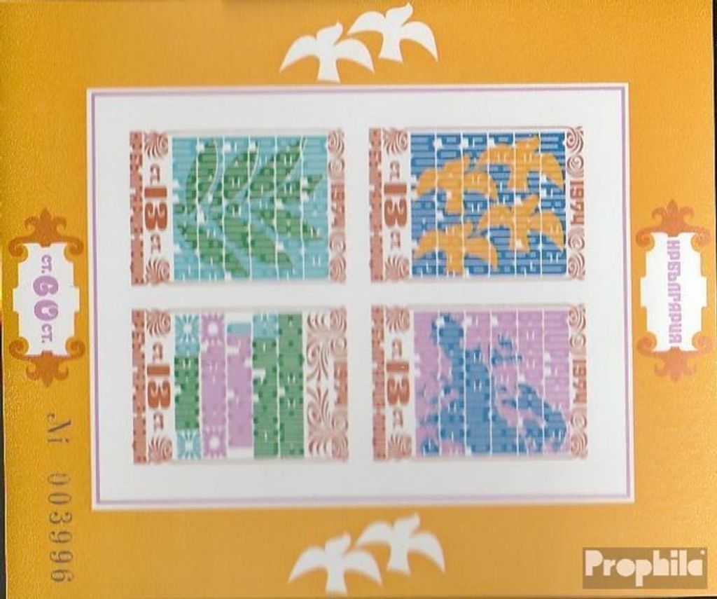 Briefmarken Bulgarien 1974 Mi Block53B (kompl.Ausg.) ungezähnt postfrisch Konferenz über Sicherheit