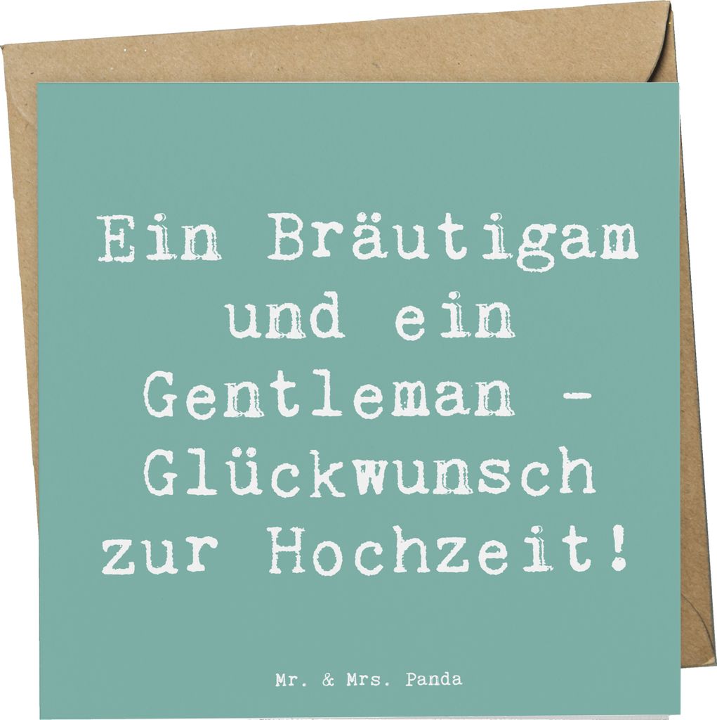 Mr. & Mrs. Panda Glückwunschkarte Spruch Bräutigam Gentleman - Meeresbrise - Geschenk, Grußkarte, Heirat, Liebe, doppelkarte, faltkarte, Klappka...