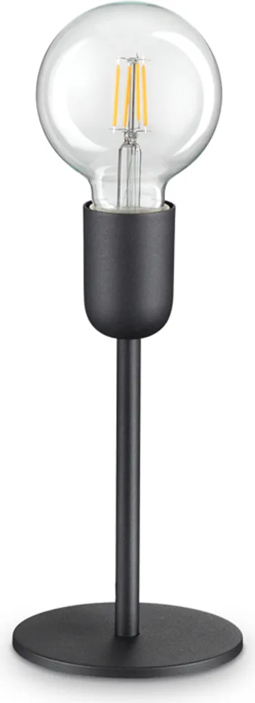 Lampe de table design microphone noir mat avec ampoule LED E27 3000K
