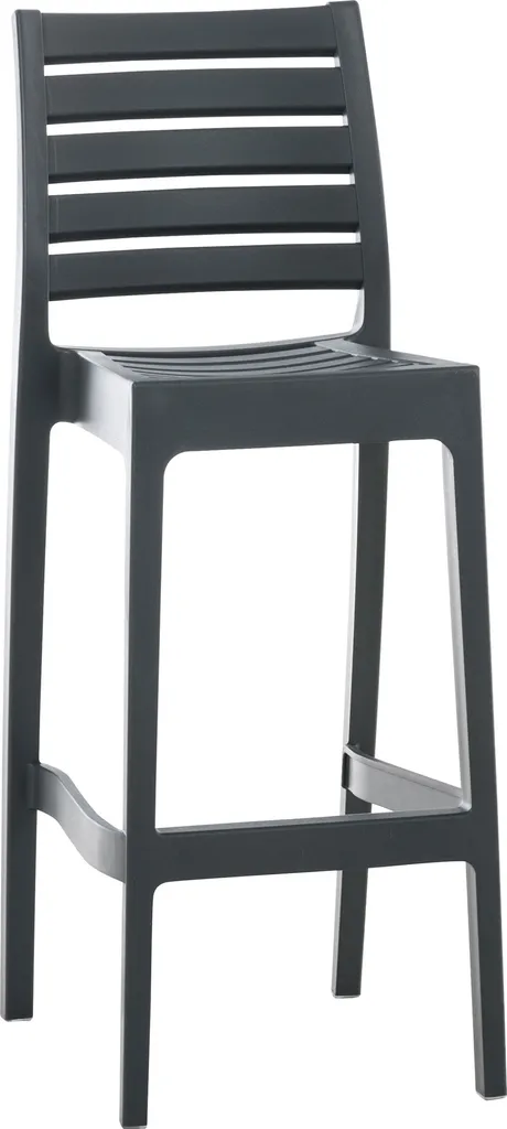Tabouret de bar CLP Ares en polypropylène et fibre de verre gris foncé