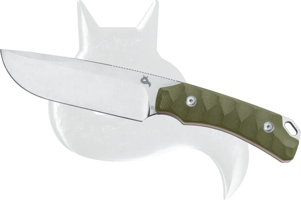 Couteau de survie Fox Lynx Renard Noir lame fixe D2 pour bushcraft G10