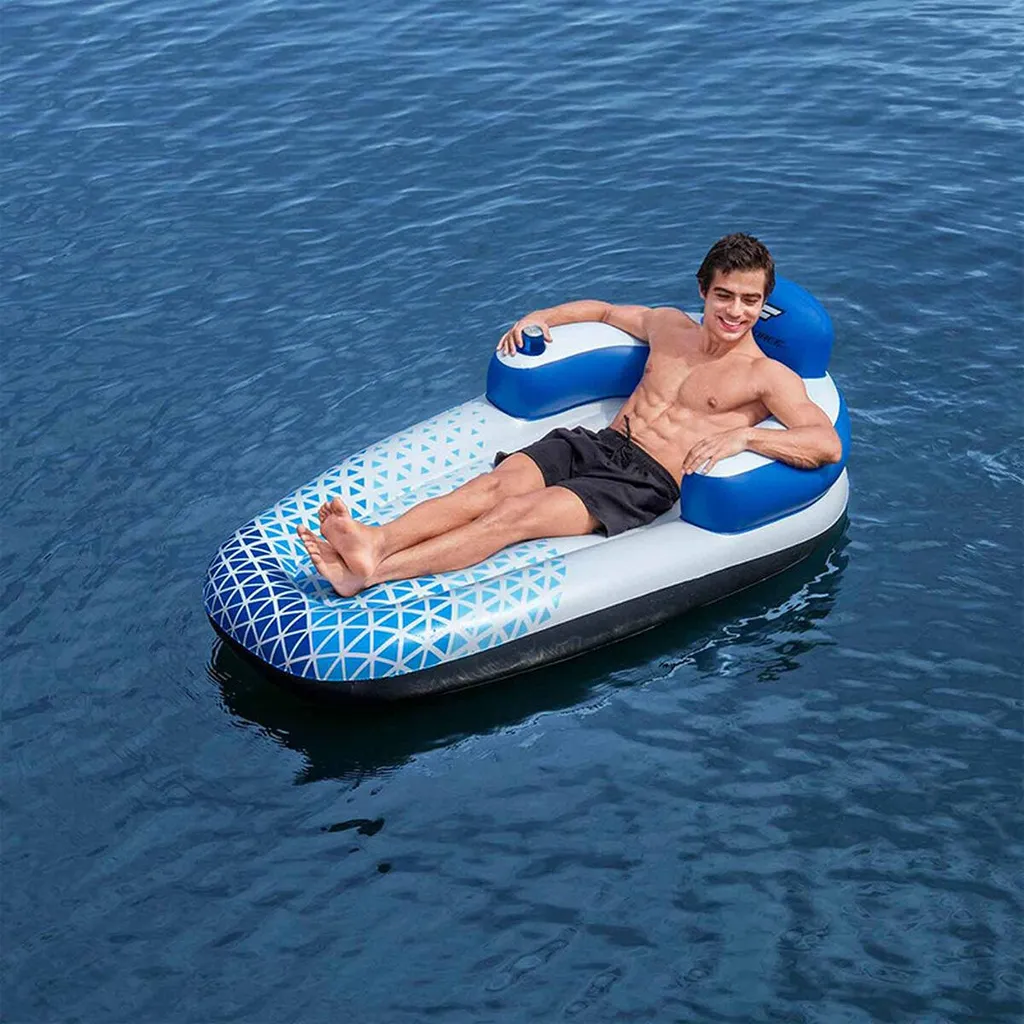 Fauteuil Gonflable de Piscine 191x107 cm avec Dossier Hydro-Force