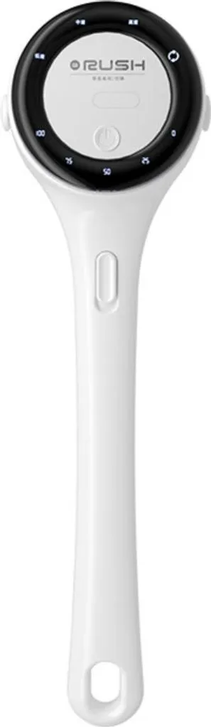 Brosse à Dos Électrique avec Manche Long pour Gommage et Massage Blanc