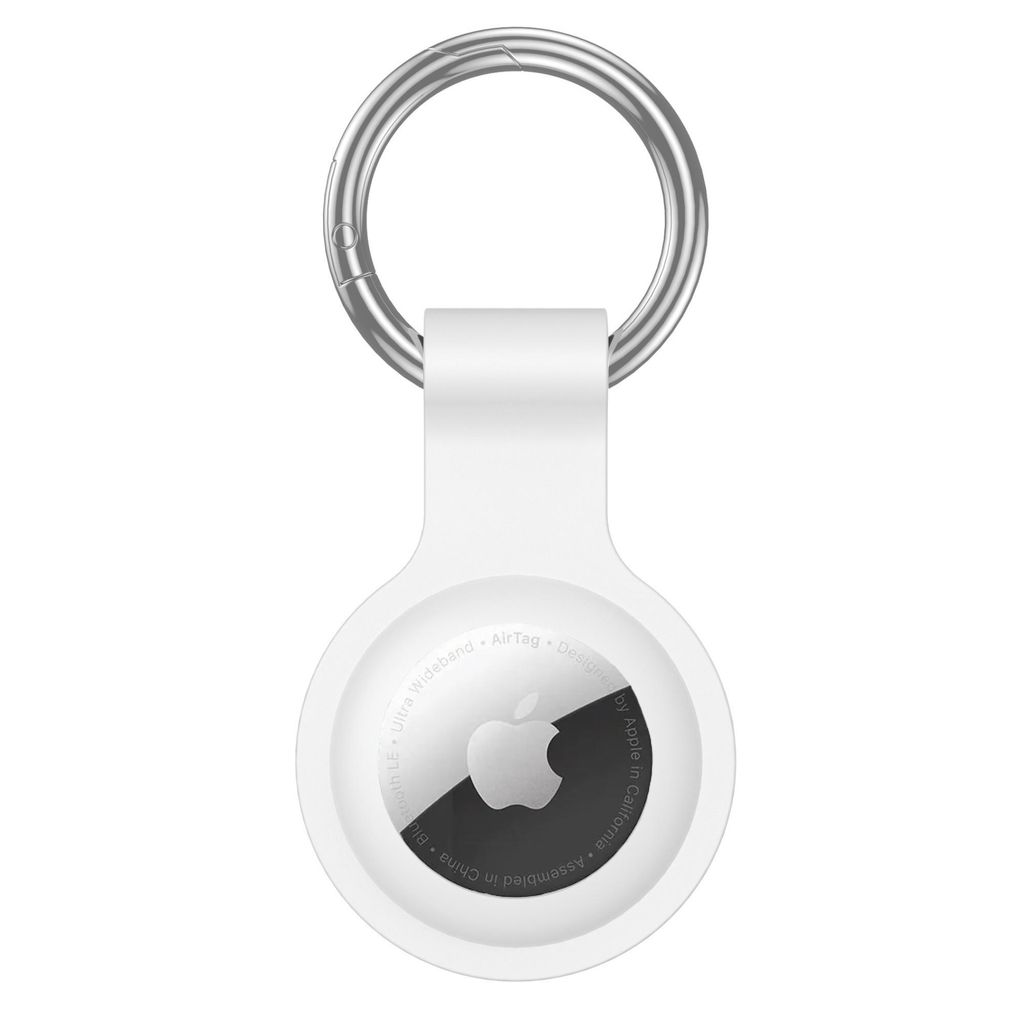 AirTag Anhänger Weiß – AirTag Schlüsselanhänger / Hülle – Silikon Cover Case für Apple AirTag