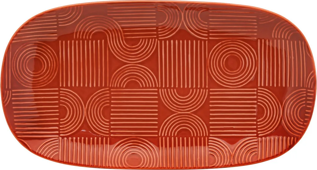 Vassoio Rettangolare ARC 33x18 Ceramica Terracotta - Design Contemporaneo