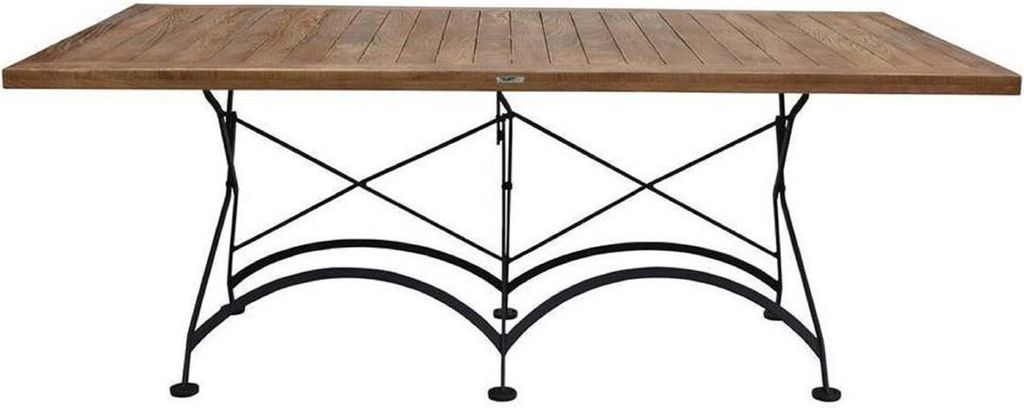 Casa Padrino Jugendstil Garten Couchtisch Braun / Schwarz 150 x 60 x H. 48 cm - Klappbarer Gartentisch - Barock & Jugendstil Gastronomie & Garten M...