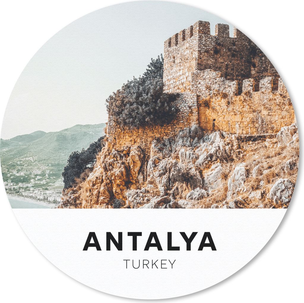 MuchoWow Mauspad Mousepad Türkei - Steine - Burg 20x20 cm - Mousepads - Maus Mat - Pad - Mausunterlage - Schreibtischmatte