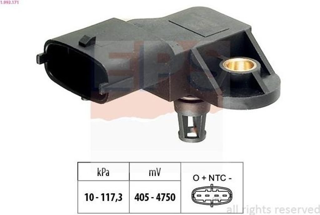 EPS Luftdrucksensor Höhenanpassung 1.993.171 vor Abgasturbolader für FORD Fiesta Mk6 Schrägheck (JA8, JR8)
