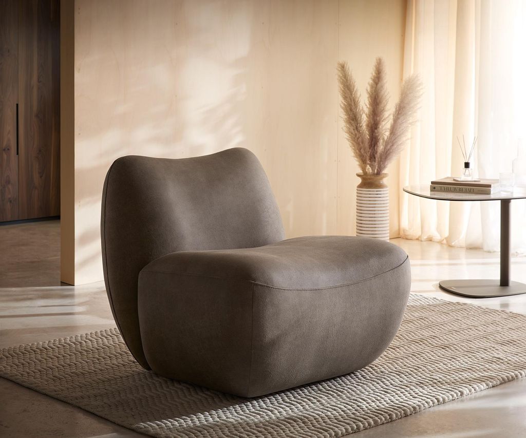 DELIFE Loungesessel Zena 75x85 cm Taupe Vintage