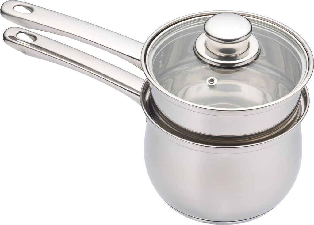 KitchenCraft - Induktionskochfeld / Bain Marie Doppelkasserolle im Geschenkkarton de, Edelstahl, 16 cm