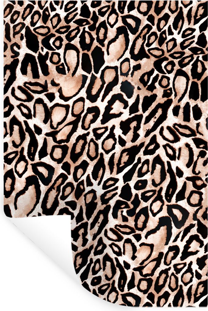 MuchoWow Wandtattoo Wandsticker Wandaufkleber Pantherdruck - Flecken - Braun - Schwarz 80x120 cm Selbstklebend und Repositionierbar - Repositioni...