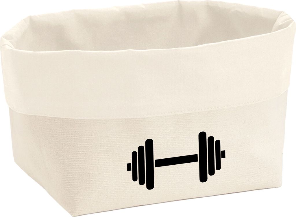 Huuraa Organizer Hantel Silhouette 3 Liter Medium Canvas Baumwolle Utensilo Geschenkidee