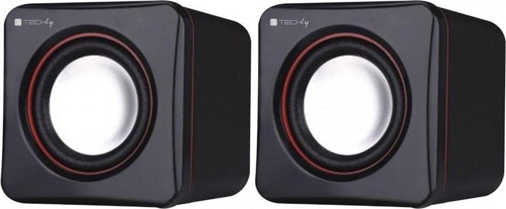 Techly ICC SP-320ETY, Kabelgebunden, 3 W, 20 - 20000 Hz, 4 Ohm, Schwarz