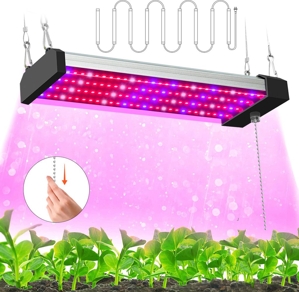 30cm Pflanzenlampe Mit Zugkettenschalter LED Vollspektrum Pflanzenlicht Anschließbare Pflanzenleuchte Grow Light, L